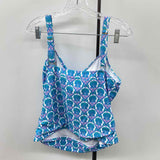 Caribbean Joe Women's Size 1X Teal Seashells Swimsuit - 2 Piece