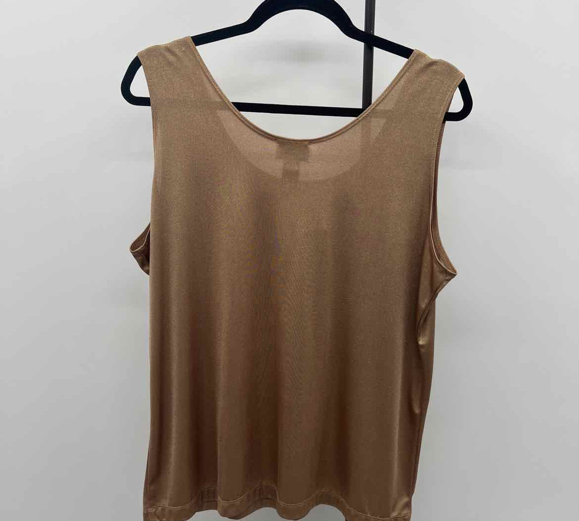 Chico's Women's Size XL Tan Shimmer Sleeveless Shirt