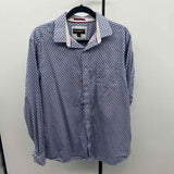 Johnston & Murphy Men's Size L Blue dots Long Sleeve Shirt