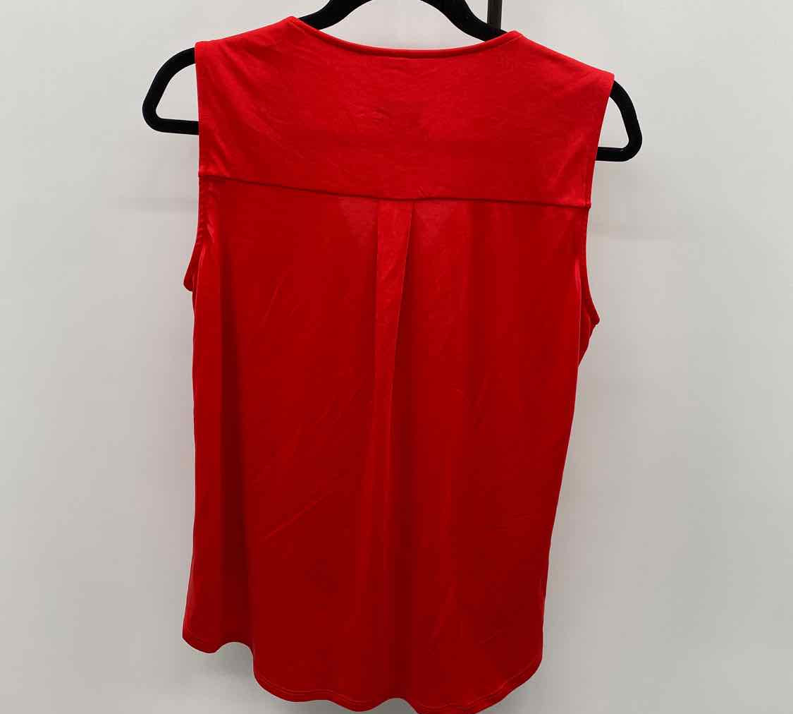 Veronica M Women's Size S Red Solid Sleeveless Shirt