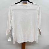 Talbots Women's Size LP White Solid Long Sleeve Shirt