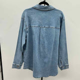 Maurice's Women's Size XL Blue Rhinestones Long Sleeve Shirt