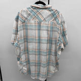 BKE Men's Size 3XL Aqua Plaid Short Sleeve Shirt