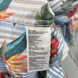 Tommy Bahama Men's Size M Blue Linen/Polyester Floral Long Sleeve Shirt