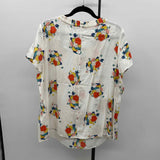 Boden Women's Size 1X White Floral Short Sleeve Shirt