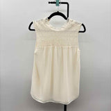 Ann Taylor Women's Size S Ivory Textured Sleeveless Shirt