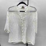 Tommy Bahama Women's Size S White Textured Long Sleeve Shirt