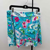 Aryeh Women's Size 16 Turquoise Post Cards Skirt