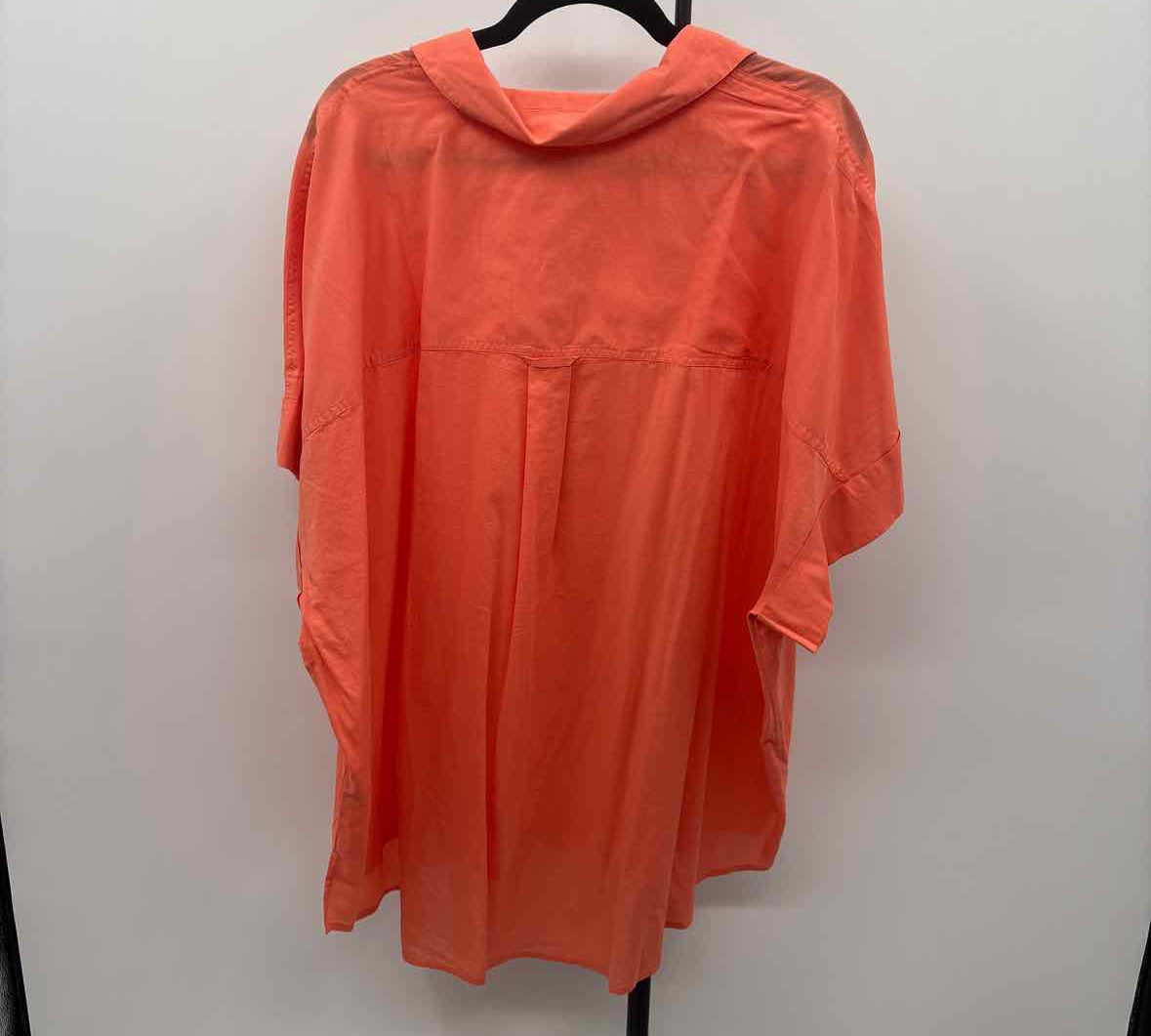 Lane Bryant Women's Size 4X Orange Solid Short Sleeve Shirt