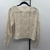 Adrianna Papell Women's Size M Beige Crochet Sweater