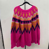 a new day Women's Size 4X Fuschia Fair Isle Sweater