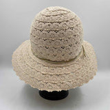 Black Rivet Women's Ivory textured Sun Hat