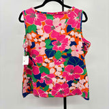 Talbots Women's Size 1XP Pink Floral Sleeveless Shirt