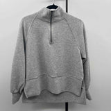 Balance Collection Women's Size S Gray Ribbed Sweatshirt