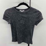 RSQ Junior's Size XS Charcoal Star Short Sleeve Shirt
