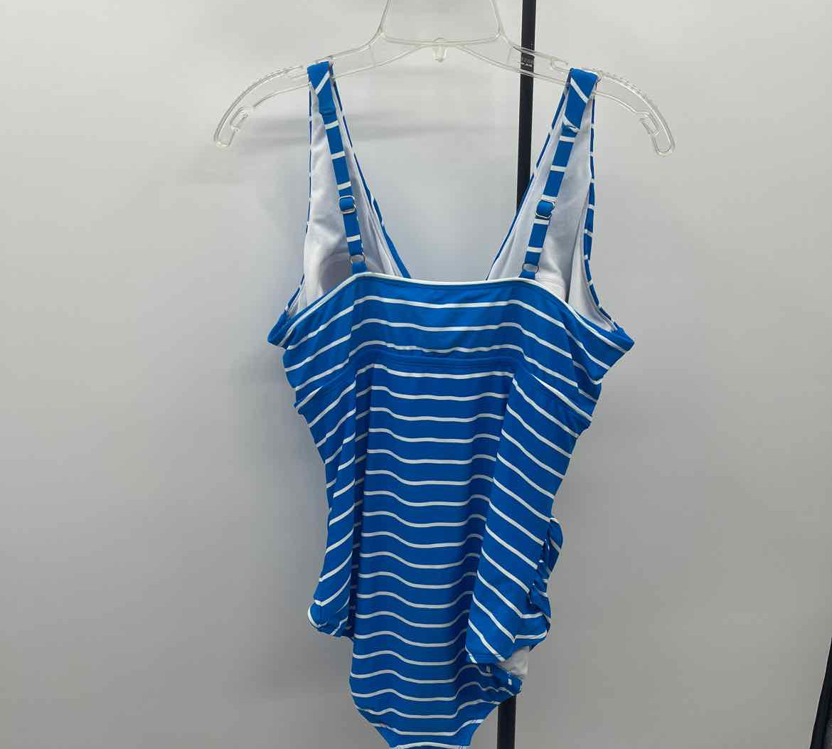 Bal Harbor Women's Size 20W Blue Stripe Swimsuit - 1 Piece