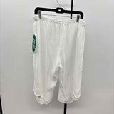 Oh My Gauze Women's Size 12/14 White Textured Capris