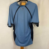 Adidas Men's Size M Blue Solid Short Sleeve Shirt