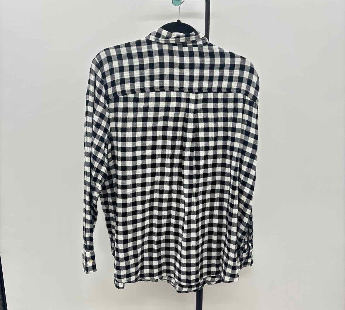 Loft Women's Size XL Black Checkered Long Sleeve Shirt