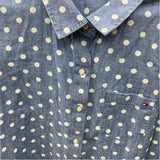 Tommy Hilfiger Women's Size L Blue dotted Long Sleeve Shirt