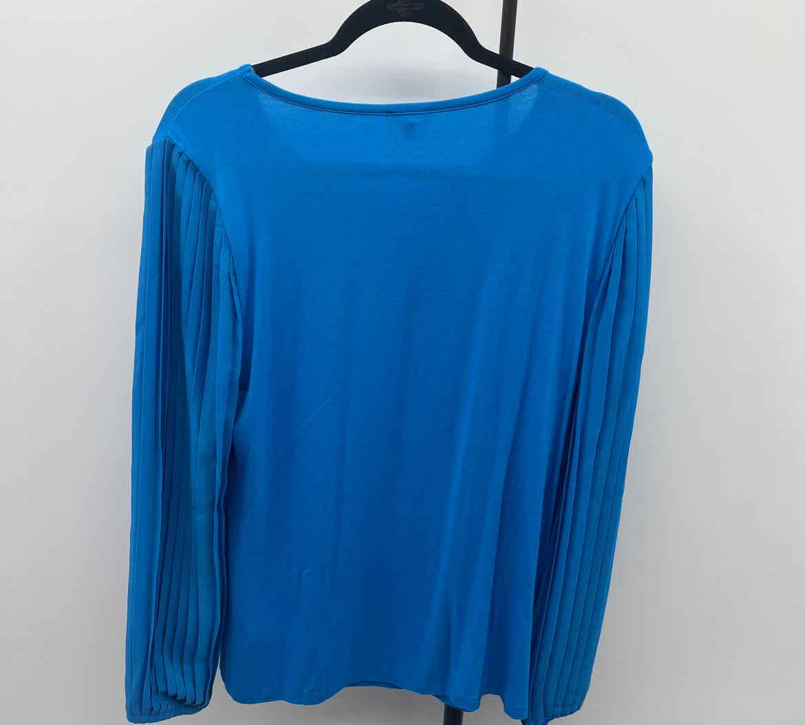 Talbots Women's Size M Blue Solid Long Sleeve Shirt