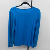 Talbots Women's Size M Blue Solid Long Sleeve Shirt