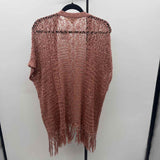 Pink Rose Women's Size L Pink Crochet Cardigan