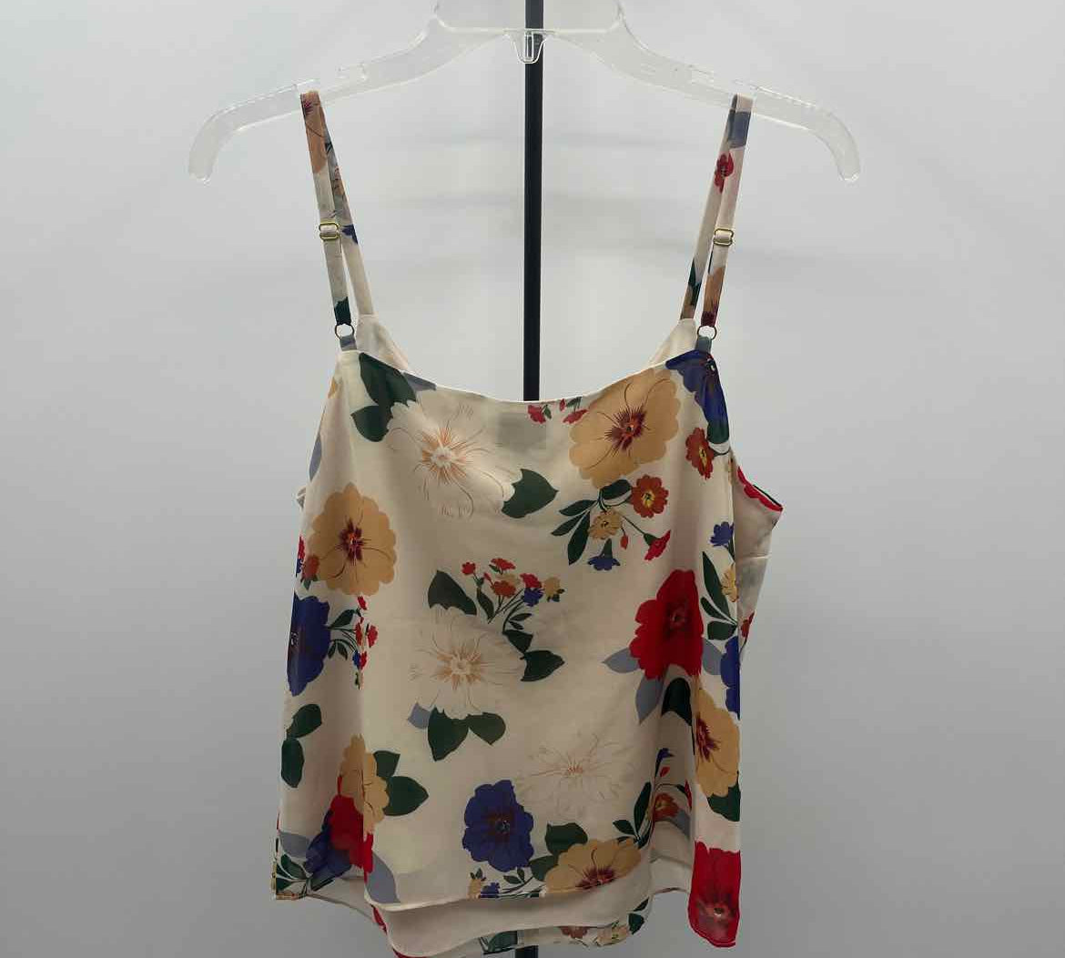 CABI Women's Size M Ivory Floral Tank