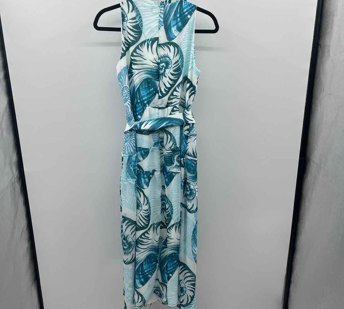 White House Black Market Women's Size 6 Teal Seashells Dress