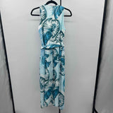White House Black Market Women's Size 6 Teal Seashells Dress