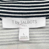 Talbots Women's Size L Black Stripe Long Sleeve Shirt