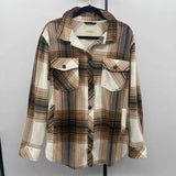 Thread & Supply Women's Size L Brown Plaid Jacket