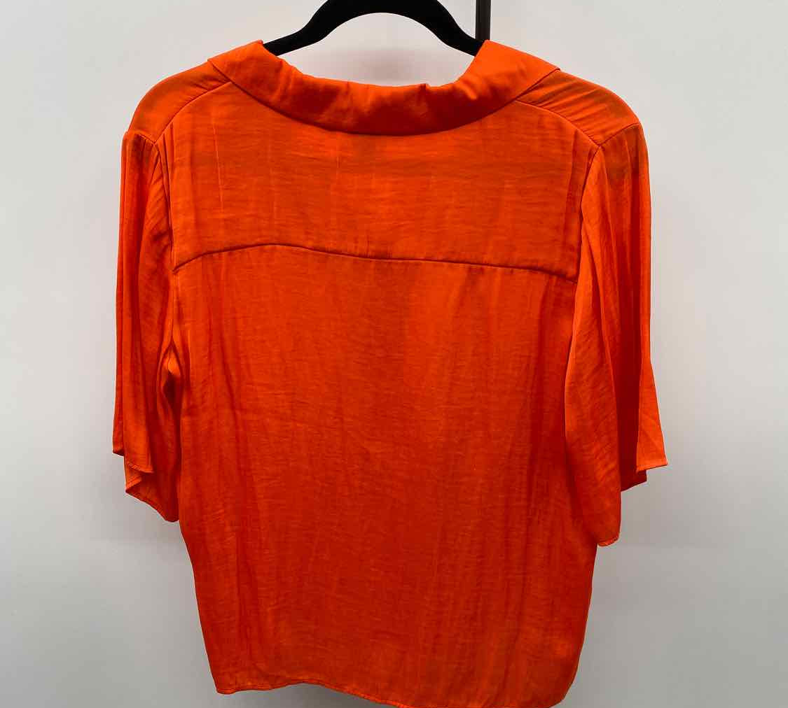 Rachel Women's Size XS Orange Solid Short Sleeve Shirt