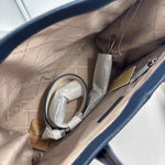 Interior MICHAEL KORS Navy Blue Leather MIRELLA East West Handled Tote