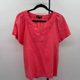 J Crew Women's Size XS coral Solid Short Sleeve Shirt