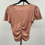 Another Love Women's Size XS Black Textured Short Sleeve Shirt