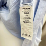 Vince Women's Size L Baby Blue Solid Short Sleeve Shirt