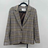 Lucy Paris Women's Size S Brown Plaid Jacket