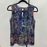 CABI Women's Size S Blue Abstract Sleeveless Shirt