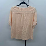 Chico's Women's Size M Peach Heathered Short Sleeve Shirt