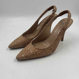 Donald J Pliner Women's Shoe Size 8 Tan Woven Slingbacks