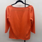 Talbots Women's Size MP coral Stripe Long Sleeve Shirt