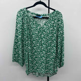 Jones New York Women's Size 2X Green Floral Long Sleeve Shirt