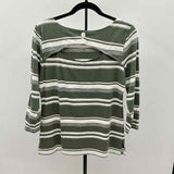 Talbots Women's Size S Olive Stripe Long Sleeve Shirt