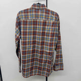 Robert Talbott Men's Size M Brown Cotton Plaid Long Sleeve Shirt
