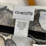 Chico's Women's Size M Gray pebble Short Sleeve Shirt