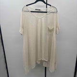 Rae Mode Women's Size 3X Beige Heathered Short Sleeve Shirt