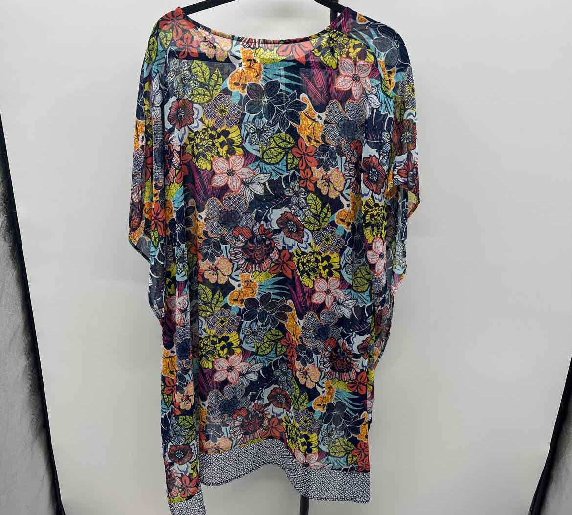 Ellen Tracy Women's Size One Size Navy Floral Coverup