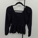 Old Navy Women's Size 10 Black Textured Long Sleeve Shirt