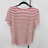 Green Envelope Women's Size L Red Stripe Short Sleeve Shirt